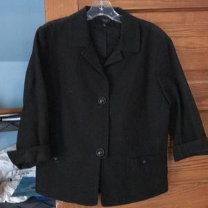 Talbots black cotton spandex elbow sleeve jacket